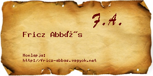 Fricz Abbás névjegykártya